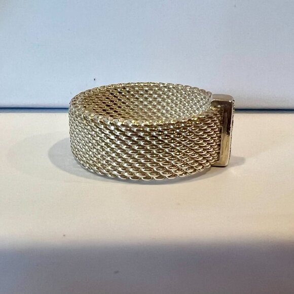 Tiffany and Co. Somerset ring, sterling silver with diamonds, size 4.5 - Picture 13 of 16